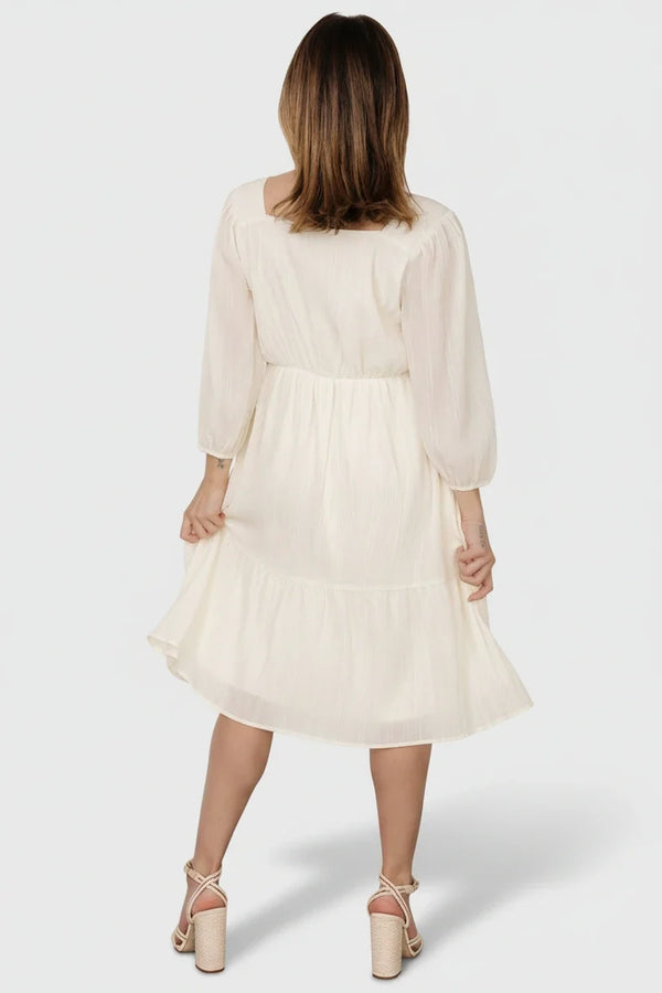 Vaeda Midi Dress | Cream