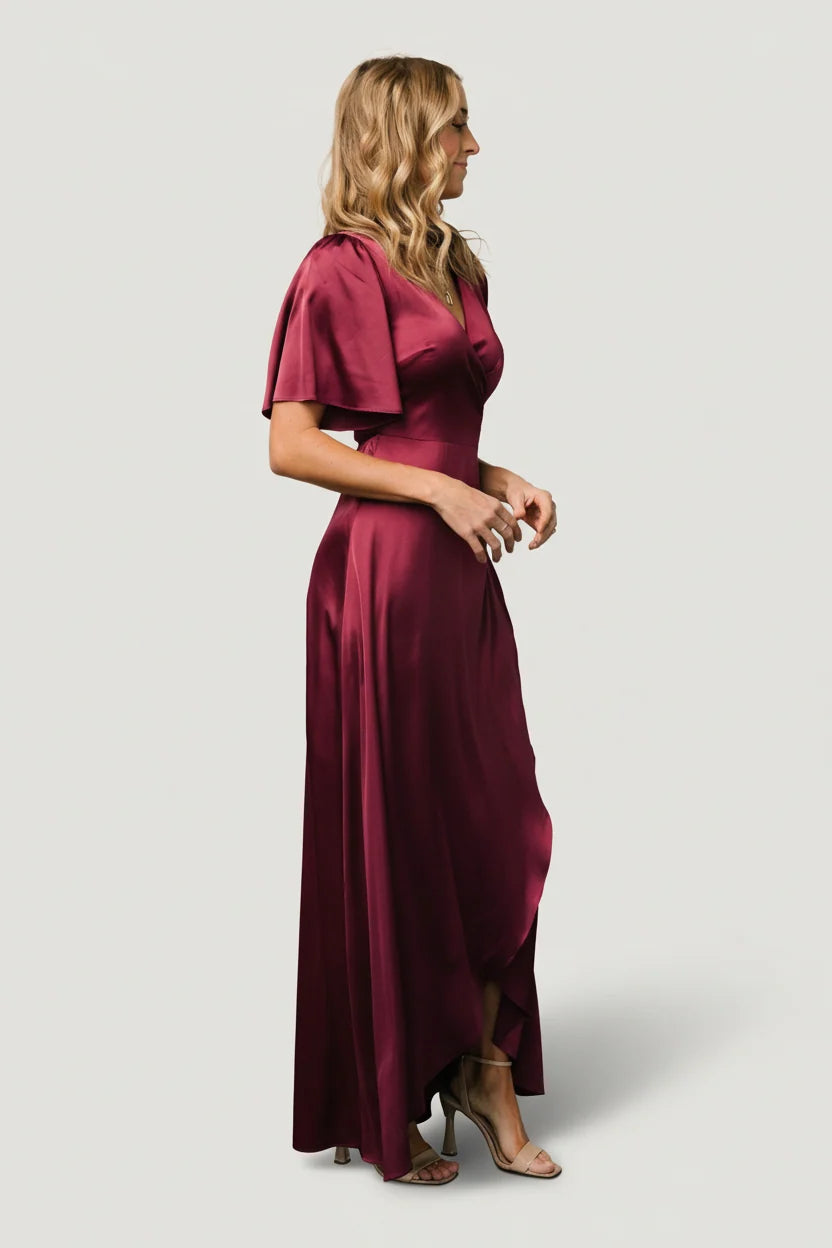 Vara Satin Maxi Wrap Dress | Mulberry
