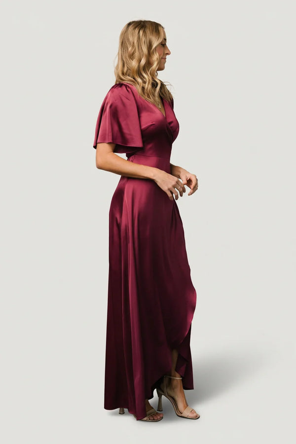 Vara Satin Maxi Wrap Dress | Mulberry
