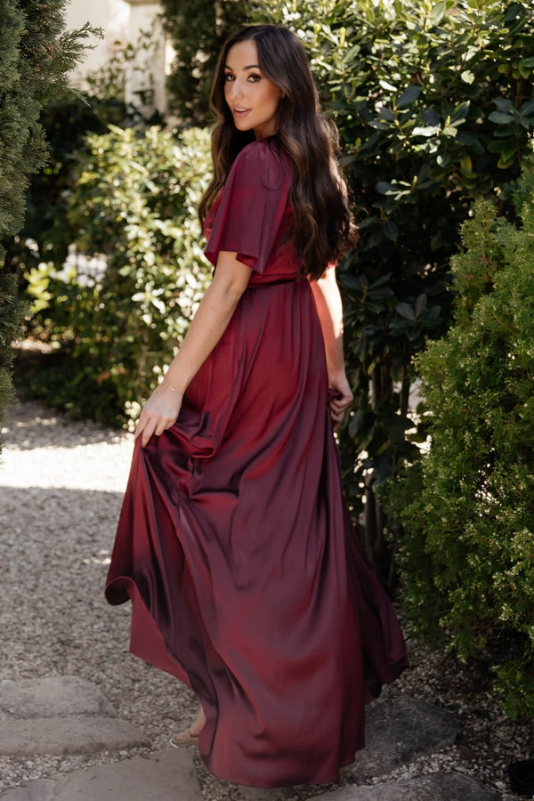 Vara Satin Maxi Wrap Dress | Mulberry