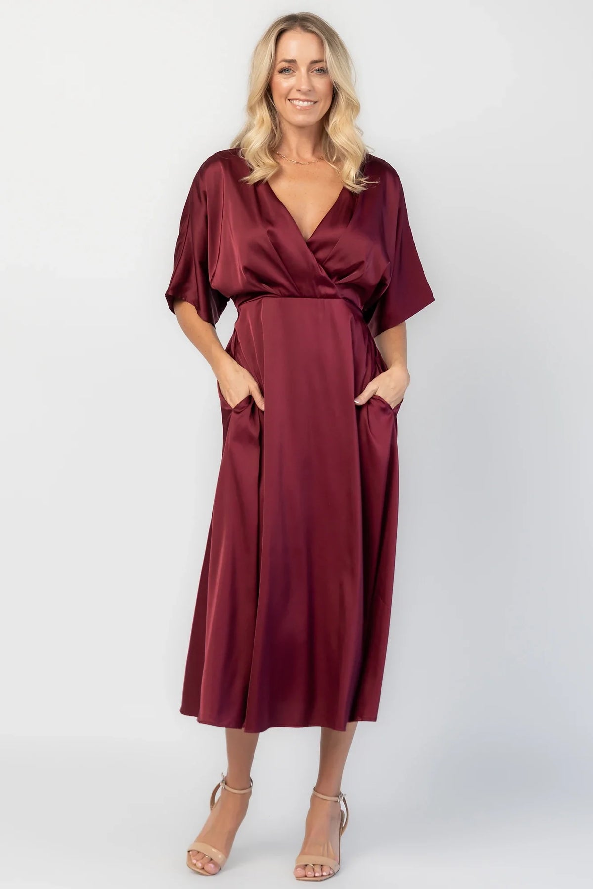 Veda Midi Dress | Burgundy Main image