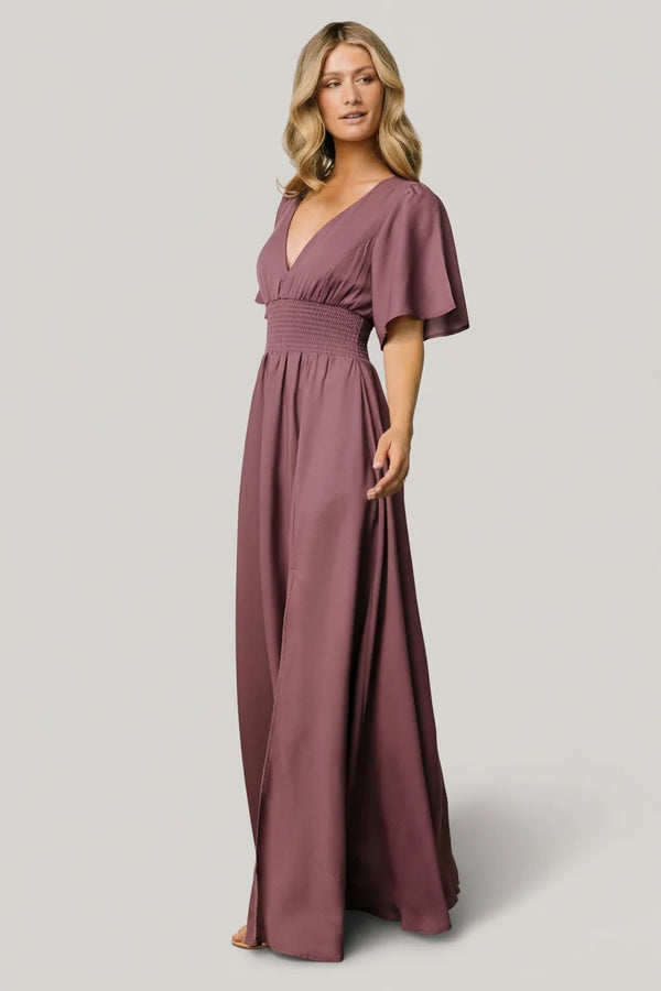 Verona Smocked Maxi Dress | Vintage Plum