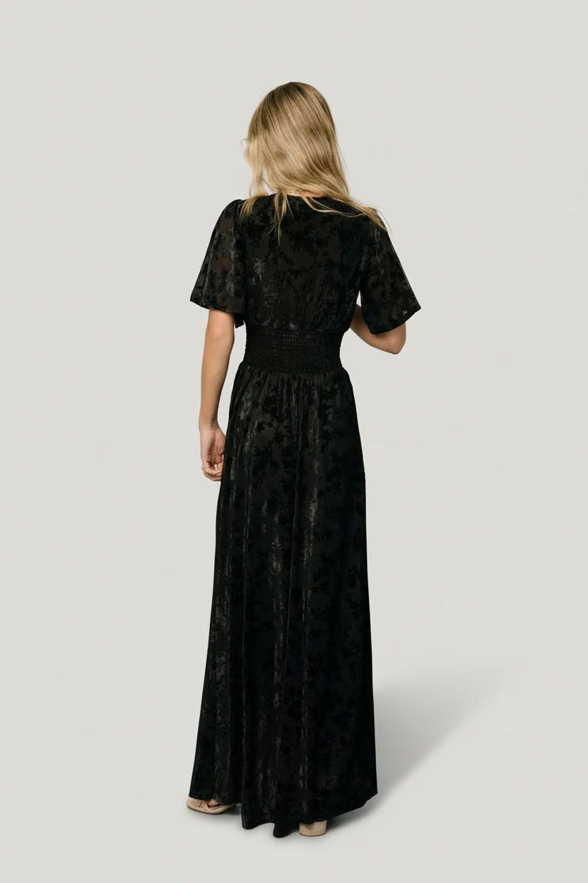 Veronica Velvet Maxi Dress | Black
