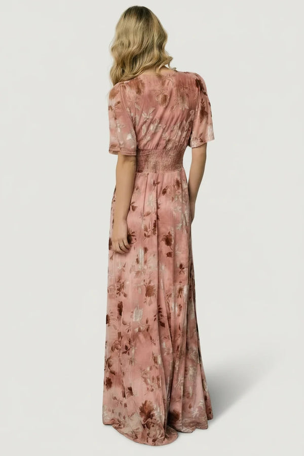 Veronica Velvet Maxi Dress | Blush