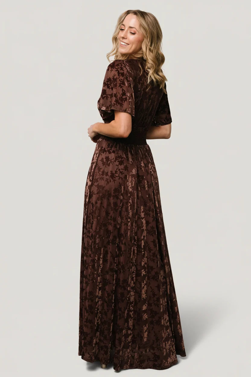 Veronica Velvet Maxi Dress | Espresso