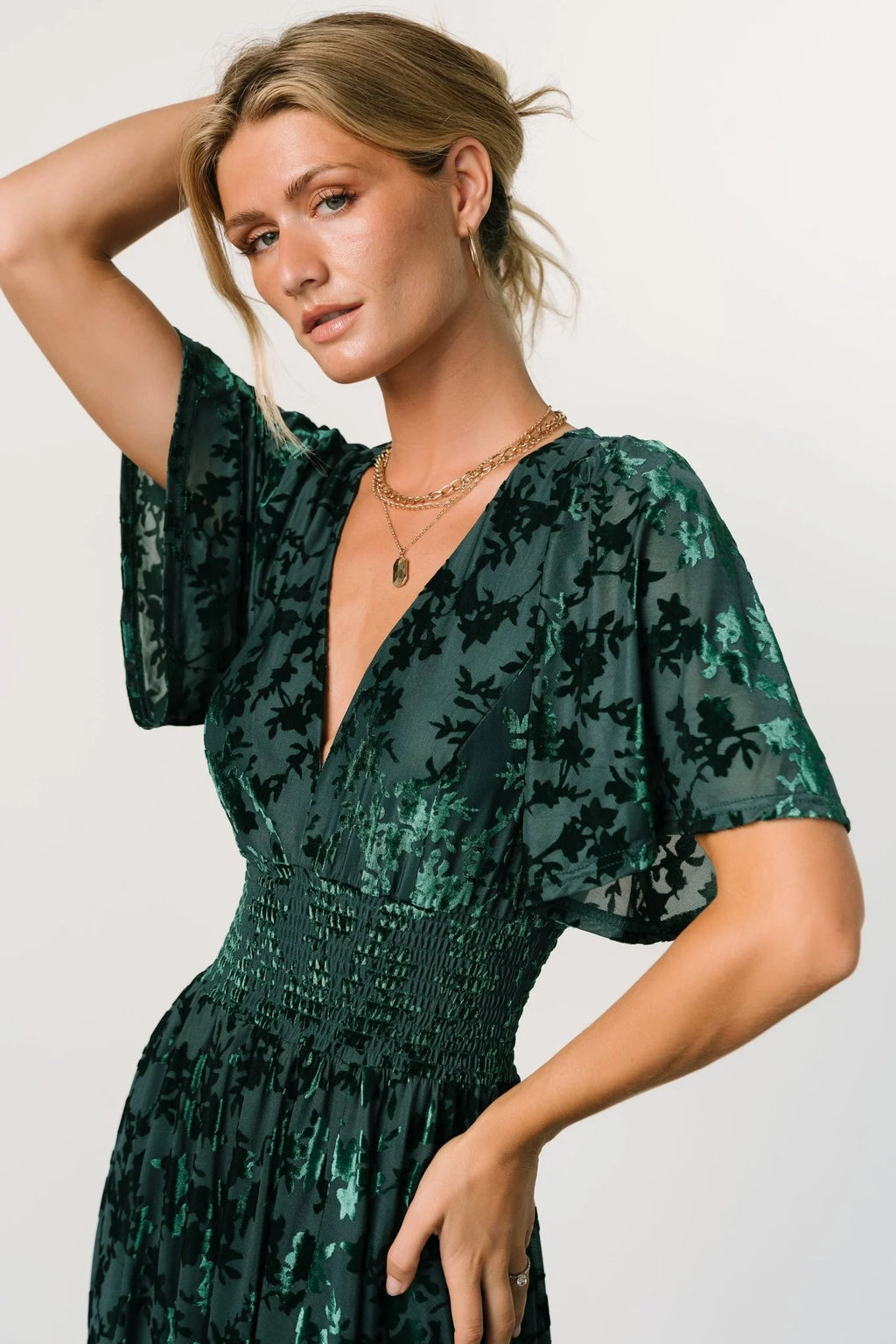 Veronica Velvet Maxi Dress | Green