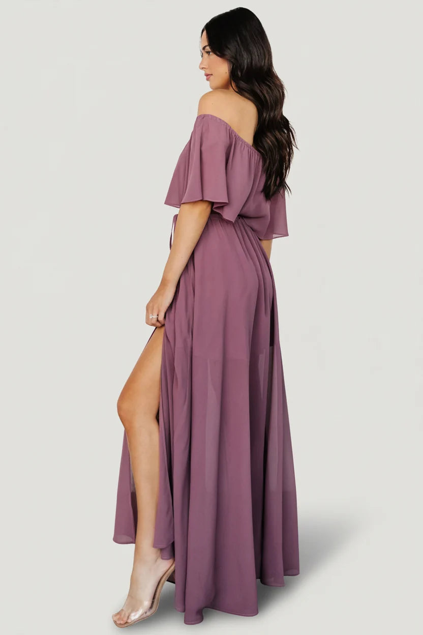 Victoria Off Shoulder Maxi Dress | Vintage Plum Secondary image