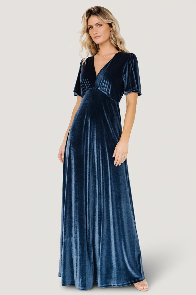 Vivian Velvet Maxi Dress | Blue Secondary image