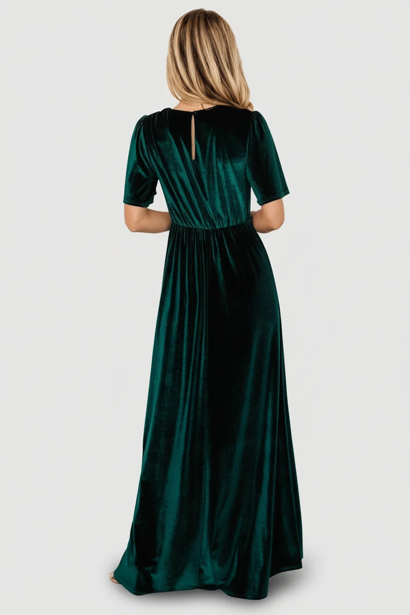 Vivian Velvet Maxi Dress | Emerald
