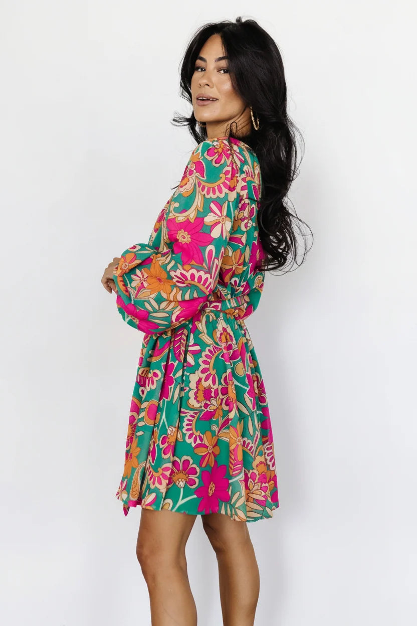 Wesley Mini Dress | Green Multi Secondary image