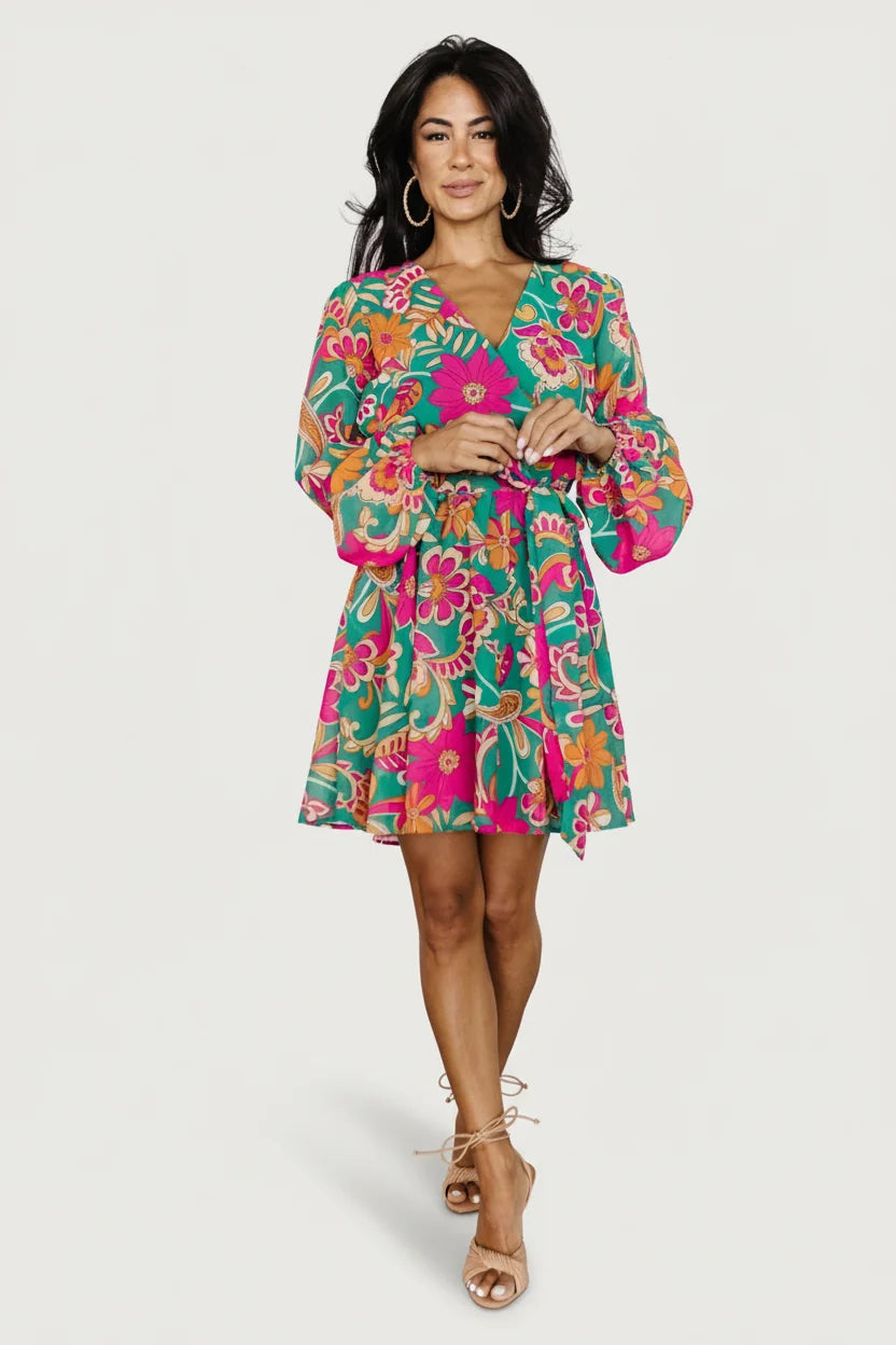 Wesley Mini Dress | Green Multi Main image