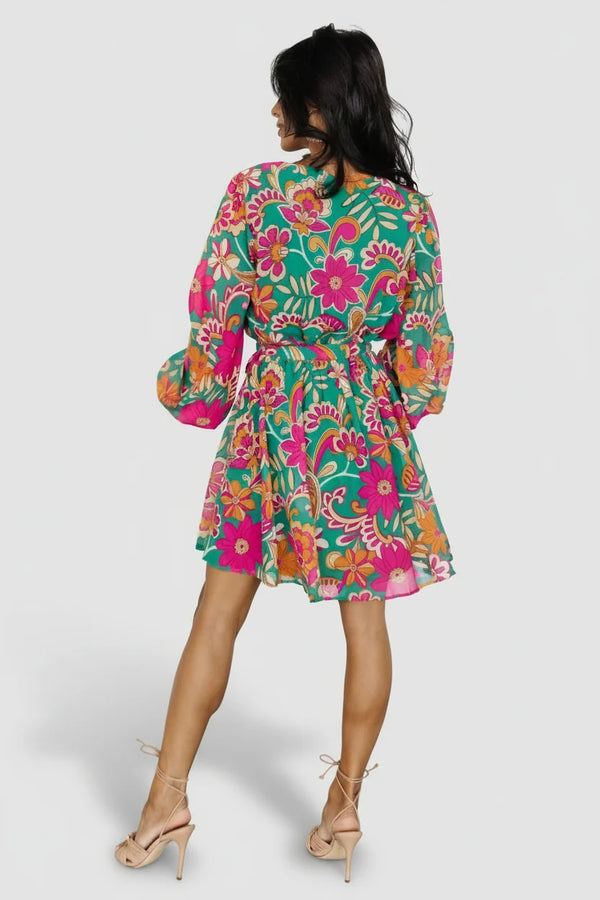 Wesley Mini Dress | Green Multi