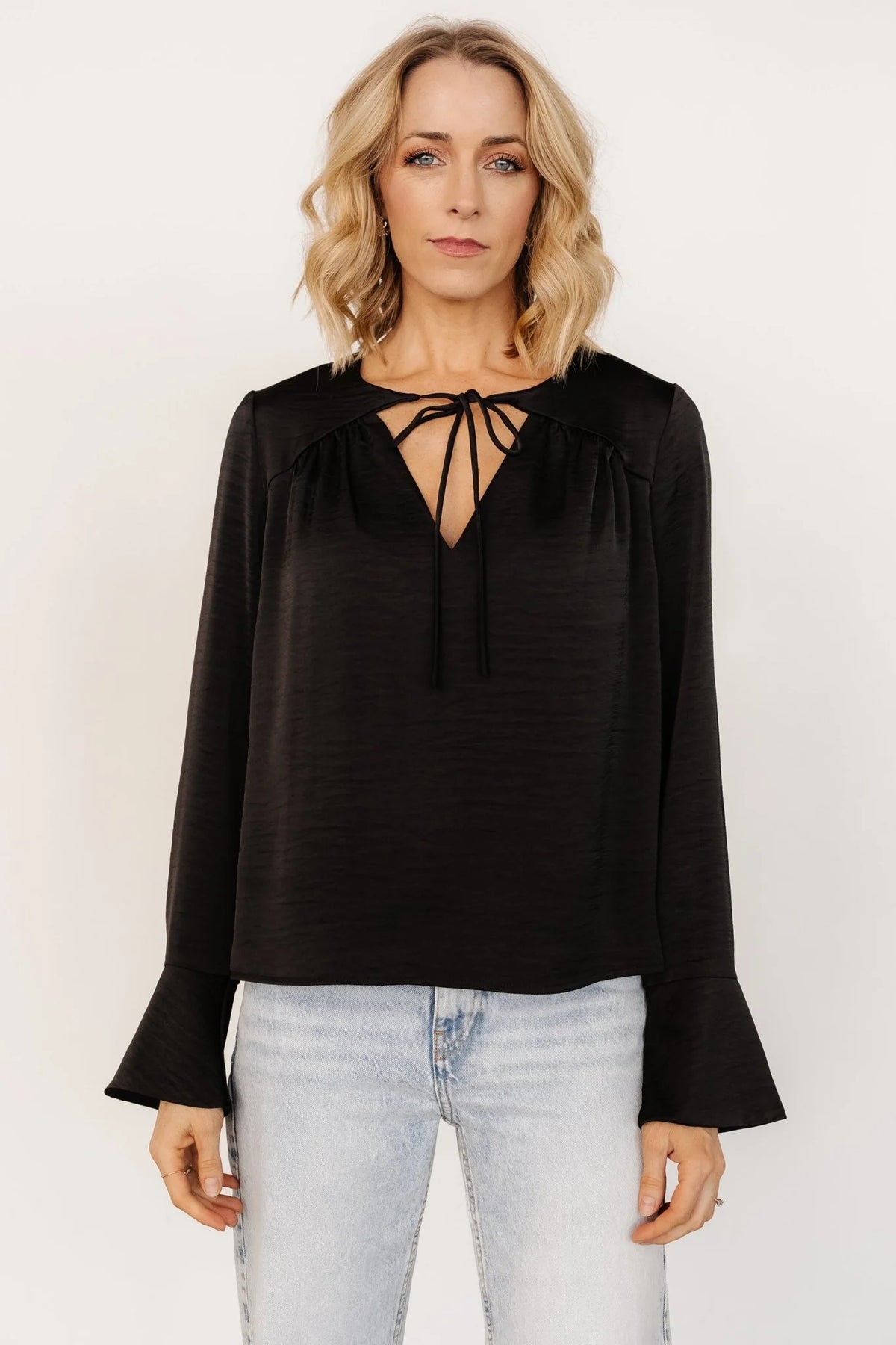 Westminster Satin Top | Black Main image