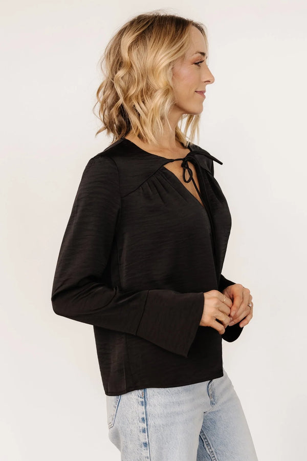 Westminster Satin Top | Black