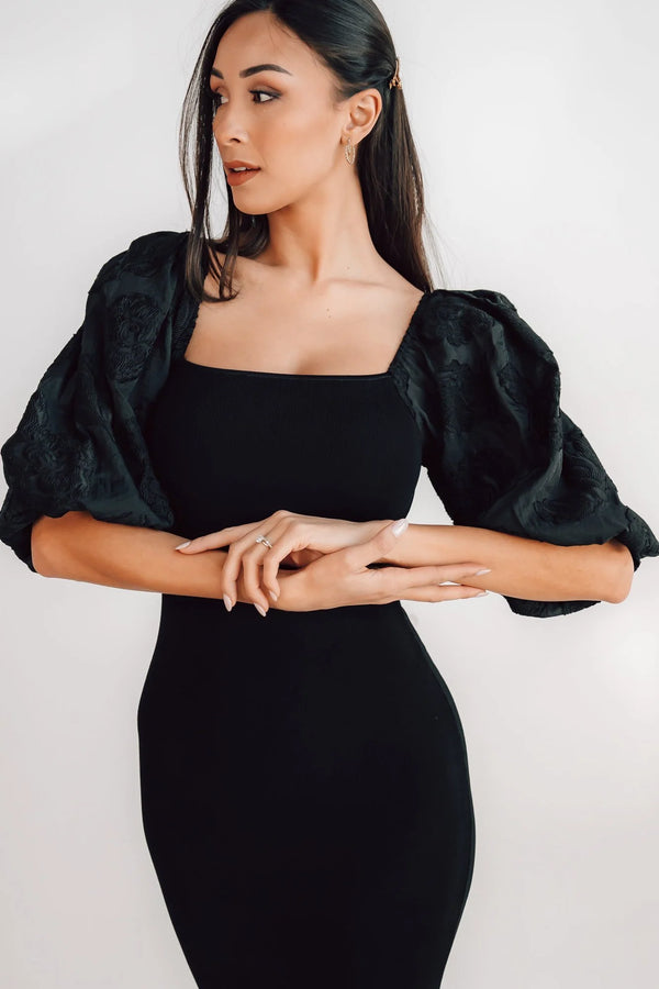 Weyland Bodycon Midi Dress | Black