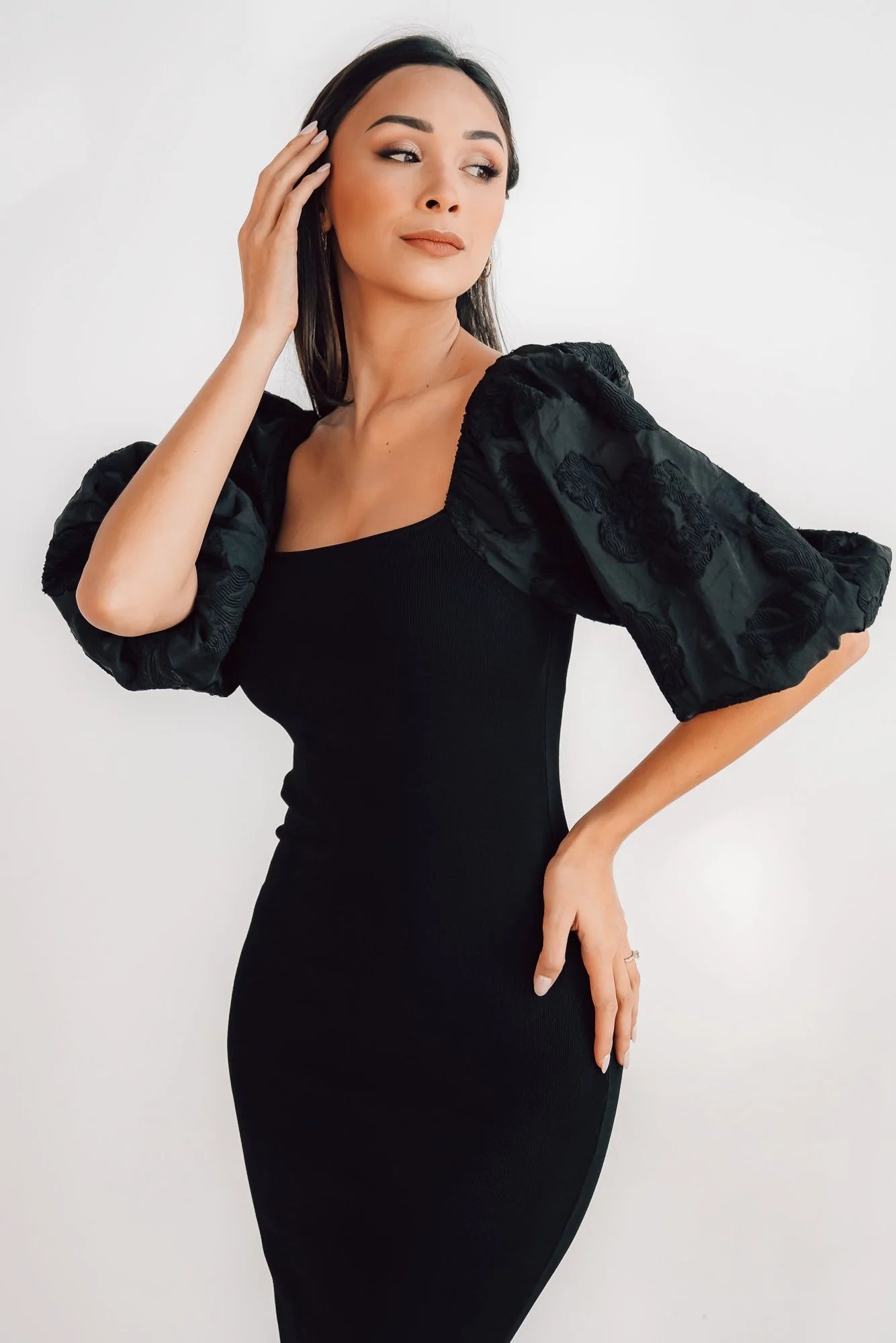 Weyland Bodycon Midi Dress | Black Secondary image