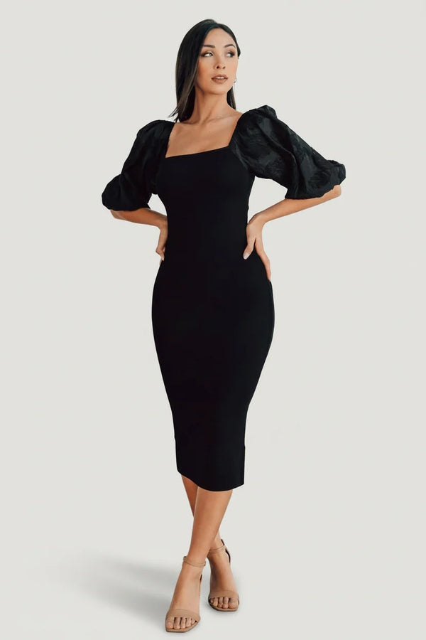 Weyland Bodycon Midi Dress | Black