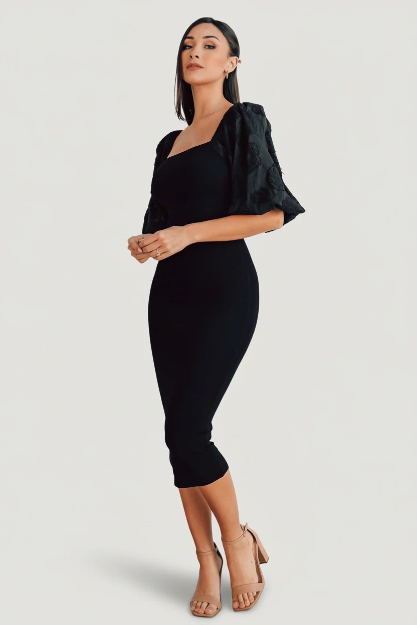 Weyland Bodycon Midi Dress | Black