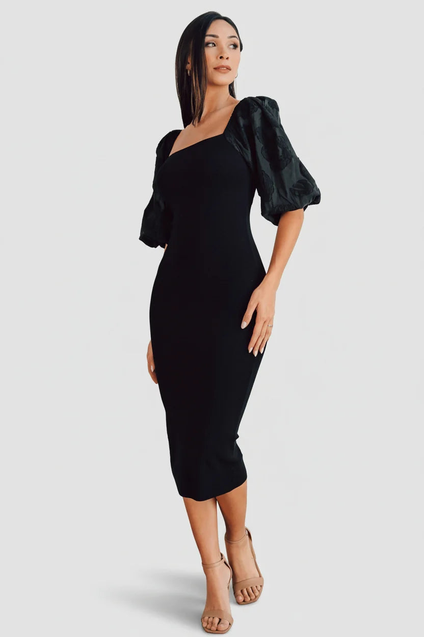 Weyland Bodycon Midi Dress | Black Main image